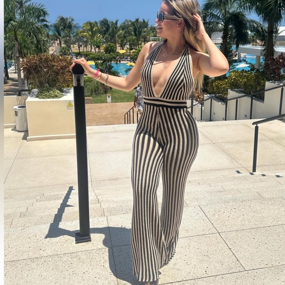 Fashion nova crochet knit jumpsuit